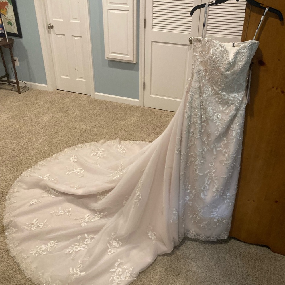 David Tutera Blush Lace Wedding Dress